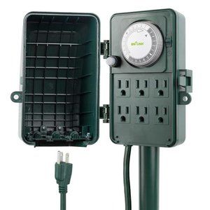 BN-LINK Outdoor Multi Socket Timer, 6 Outlet  Power Stake with 6ft Cords